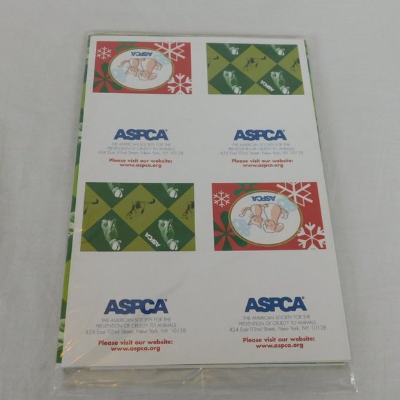 ASPCA Holiday Gift Wrap Sheets Sealed Packs 4 Sheets Total 2 Patterns Gift Tags - Picture 3 of 5